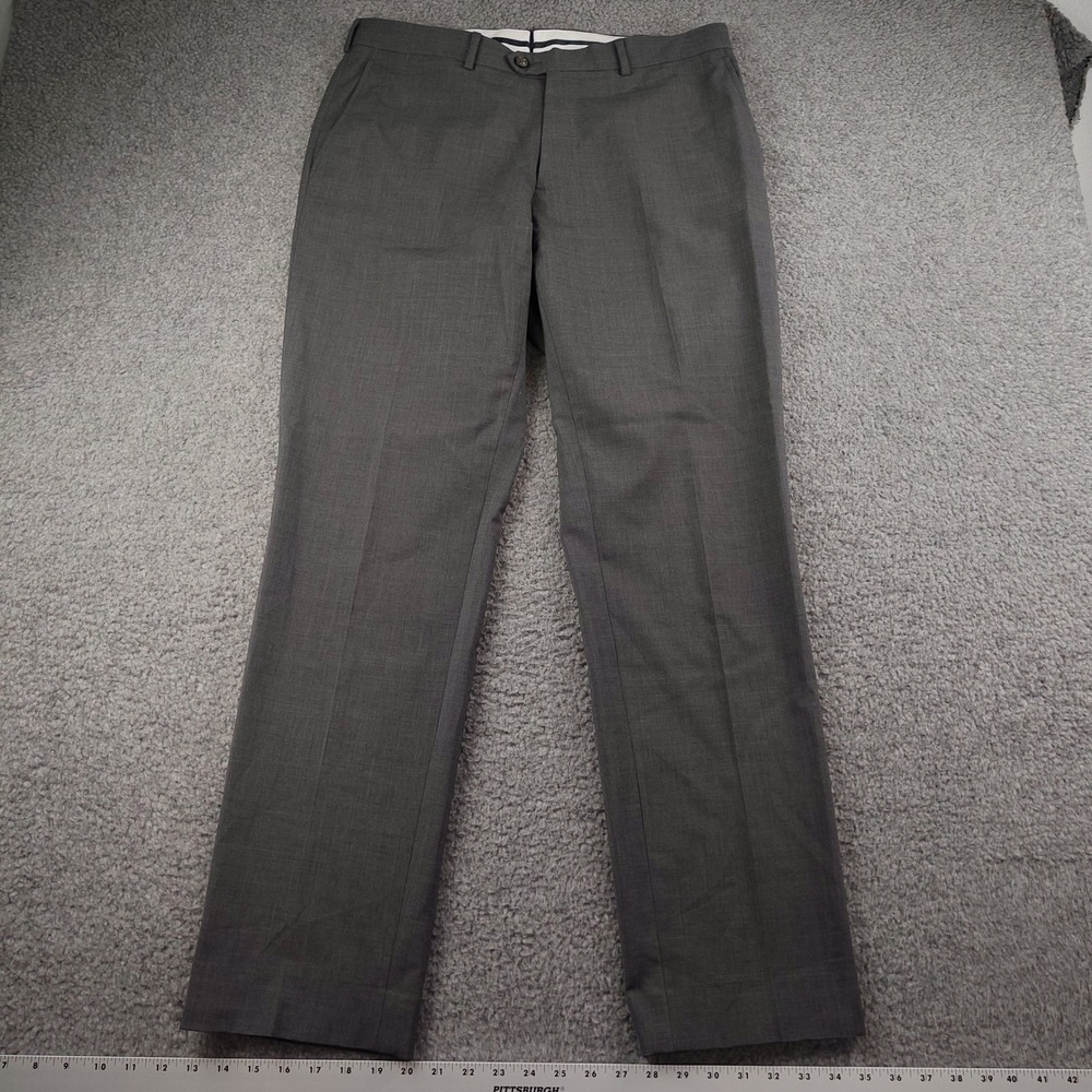 Proper Cloth Dress Pants Mens 34x32 Wool Tropical Stretch Grey EUC